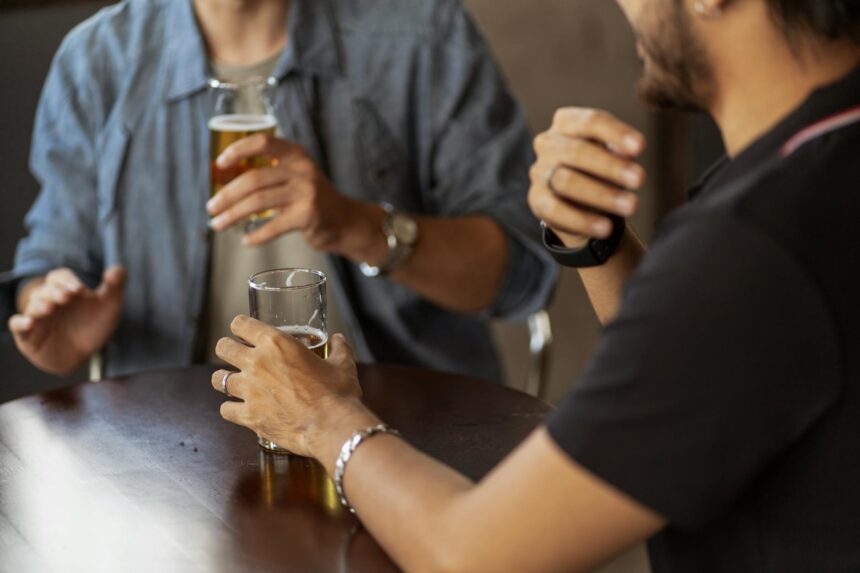 Brain network visualization showing alcohol's effect on neural connectivity patterns