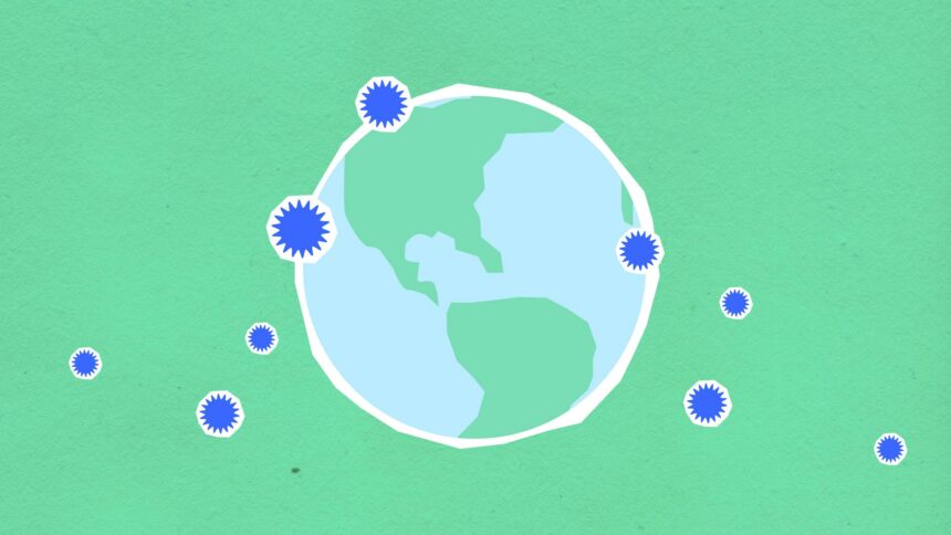 Global disease surveillance network with federated architecture connecting health institutions across regions