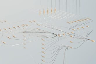 Medical professionals reviewing AI algorithm data on computer screens in clinical setting