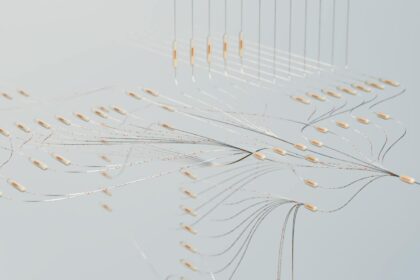Medical professionals reviewing AI algorithm data on computer screens in clinical setting