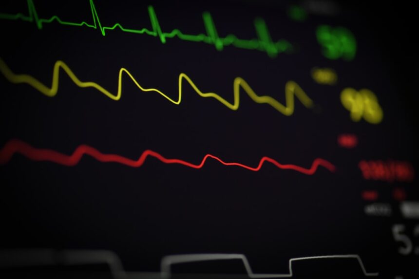 Digital visualization of AI-powered heart model showing cardiovascular system analysis