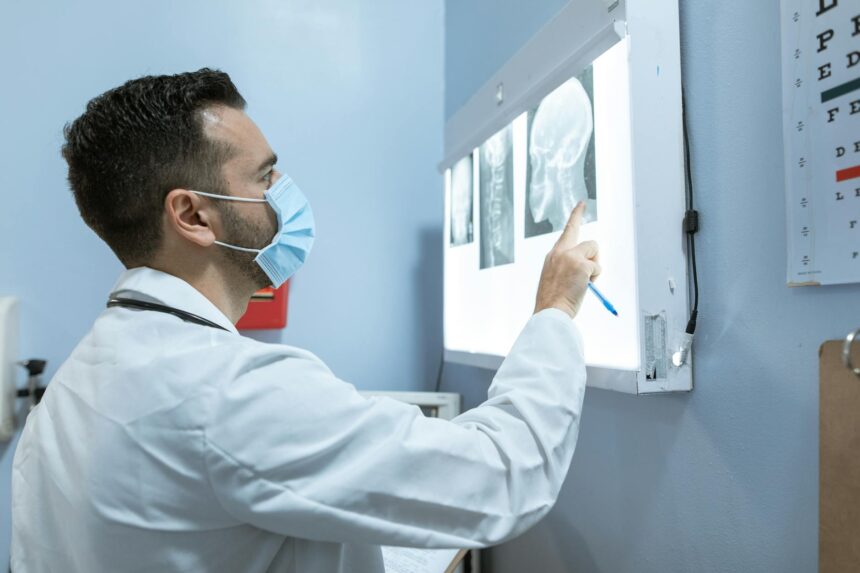 Brain scan imaging showing activity patterns in long COVID patients compared to healthy controls