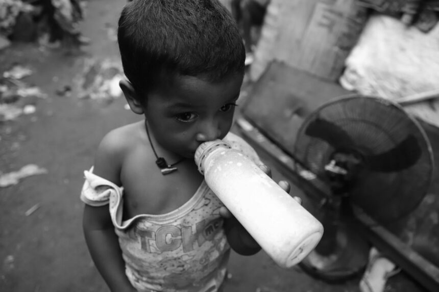 Children from diverse backgrounds representing inequality in wealthy nations