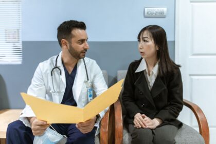 Healthcare professionals discussing patient care standards and professional conduct