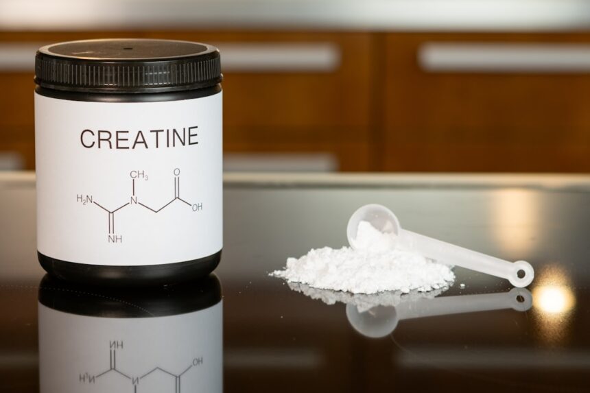 Illustration of the phosphocreatine energy system in brain and muscle cells