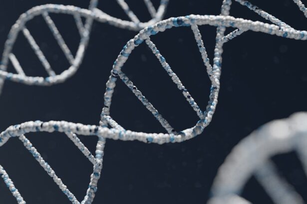 Medical illustration showing CRISPR gene editing process for hereditary angioedema treatment