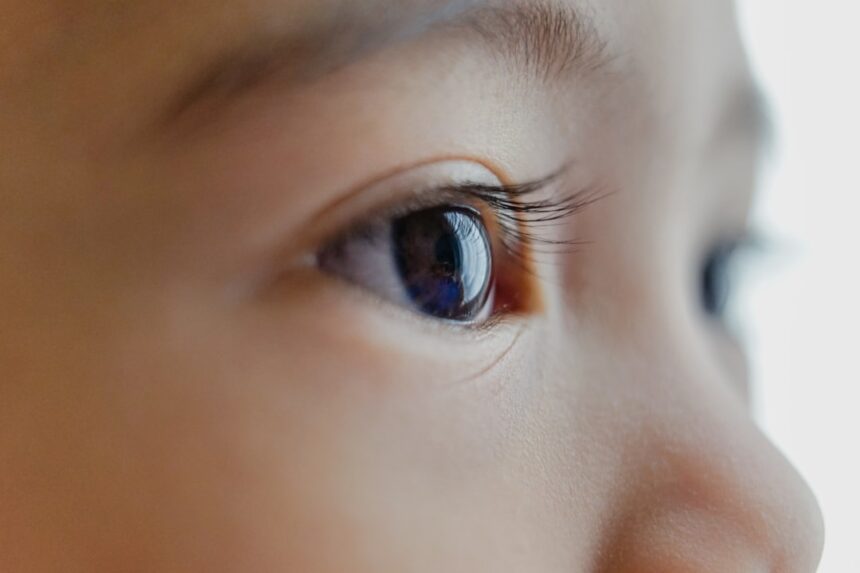 Eye-tracking visualization showing attention patterns to emotional facial expressions in children with depression