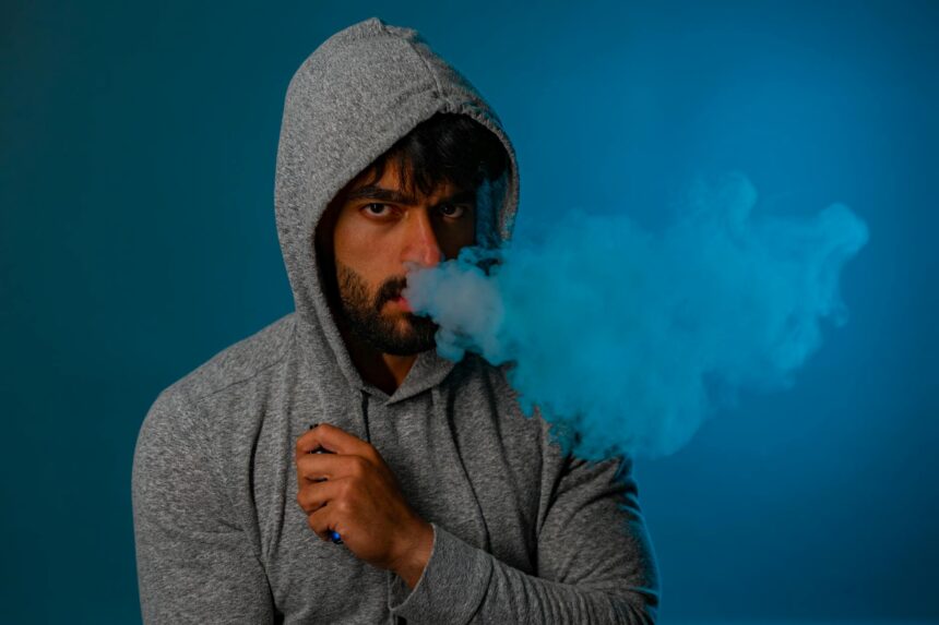 Illustration showing e-cigarette marketing strategies targeting young people