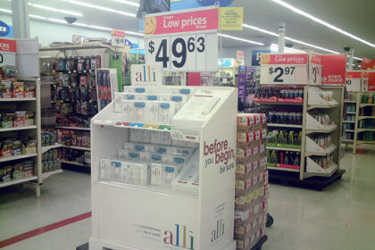 FDA warning label for alli weight loss medication showing kidney safety information