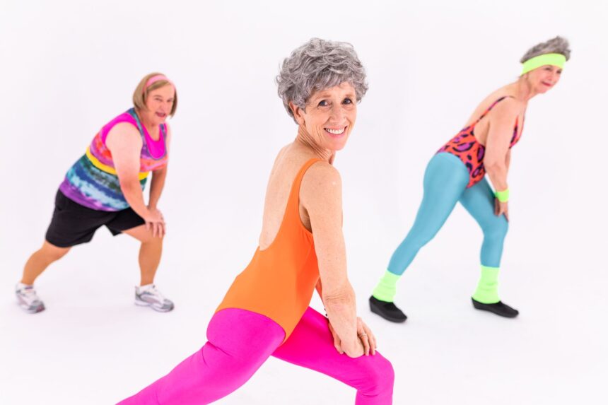 Chart showing diverging aerobic fitness trajectories from age 16 to 63 in Swedish cohort by activity level