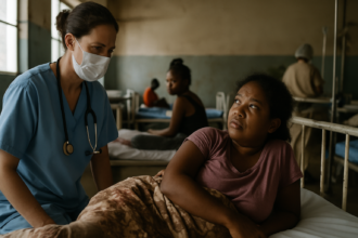 Healthcare workers in hospital corridor representing patient care standards