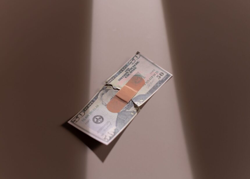 Patient reviewing medical bills and legal documents showing healthcare debt crisis