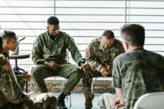 Healthcare workers providing mental health support in conflict zone setting