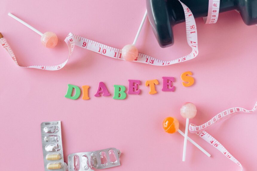 Medical illustration showing muscle metabolism activation for diabetes treatment
