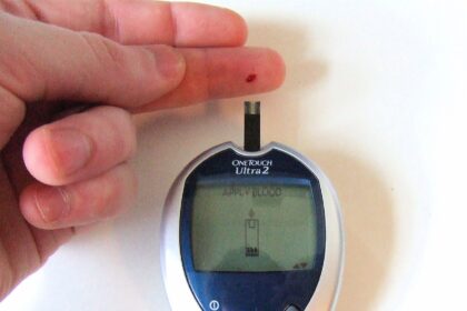 Medical chart showing HbA1c reduction with GLP-1 receptor agonist therapy in type 2 diabetes patients
