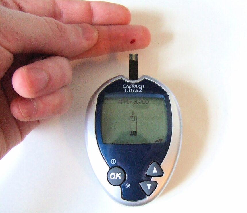 Medical chart showing HbA1c reduction with GLP-1 receptor agonist therapy in type 2 diabetes patients