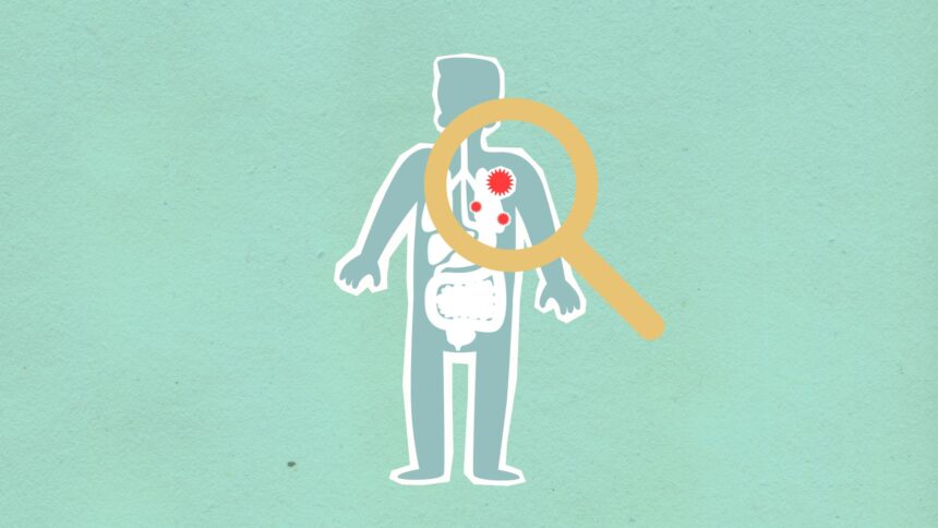 Medical research laboratory with IBD disease mechanism illustrations