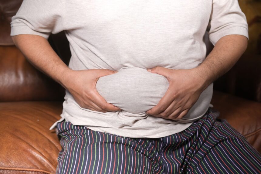 Medical illustration showing liver fat reduction with survodutide treatment in clinical trial
