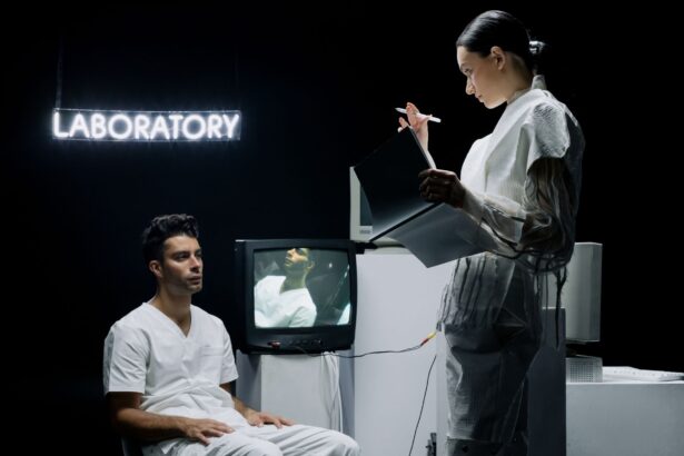 Illustration of collaborative AI agents analyzing clinical trial data and patient records