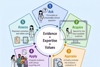 Illustration of AI-augmented clinical decision-making in hematology oncology with patient data and tumor board collaboration