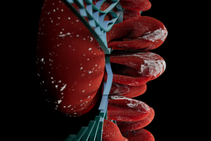 Illustration of magnesium ion blocking NMDA receptor channel at neuronal membrane