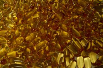 Omega-3 fish oil supplement capsules