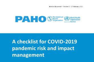 Cover of A Checklist for COVID-19 Pandemic Risk and Impact Management, Pan American Health Organization