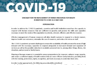 Cover of Checklist for the Management of Human Resources for Health in Response to COVID-19, Pan American Health Organization