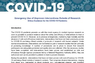 Cover of Emergency Use of Unproven Interventions Outside of Research: Ethics Guidance for the COVID-19 Pandemic, Pan American Health Organization