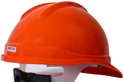 Orange safety helmet