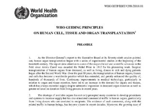 Cover of Guiding Principles on Human Cell, Tissue and Organ Transplantation, World Health Organization