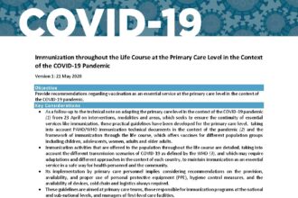 Cover of Immunization throughout the Life Course at the Primary Care Level in the Context of the COVID-19 Pandemic, Pan American Health Organization