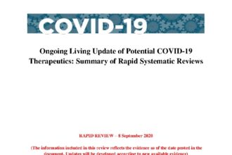 Cover of Ongoing Living Update of Potential COVID-19 Therapeutics: Summary of Rapid Systematic Reviews, Pan American Health Organization