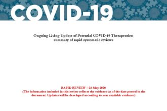 Cover of Ongoing Living Update of Potential COVID-19 Therapeutics: summary of rapid systematic reviews, Pan American Health Organization