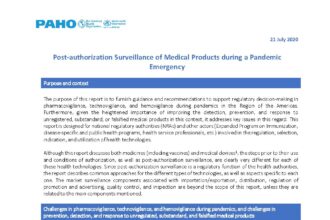 Cover of Post-authorization Surveillance of Medical Products during a Pandemic Emergency, Pan American Health Organization