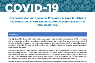 Cover of Recommendations on Regulatory Processes and Aspects related to the Introduction of Vaccines during the COVID-19 Pandemic and Other Emergencies, Pan American Health Organization