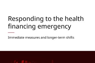Cover of Responding to the health financing emergency: immediate measures and longer-term shifts, World Health Organization