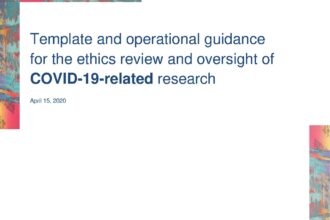 Cover of Template and operational guidance for the ethics review and oversight of COVID-19-related research, Pan American Health Organization