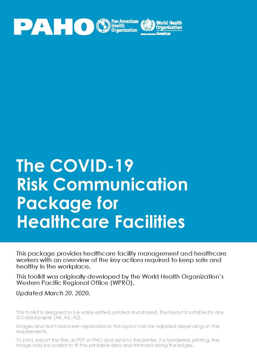 Cover of The COVID-19 Risk Communication Package for Healthcare Facilities, Pan American Health Organization