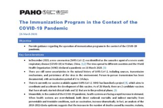 Cover of The Immunization Program in the Context of the COVID-19 Pandemic, Pan American Health Organization