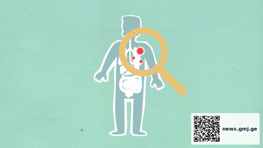Medical research laboratory with IBD disease mechanism illustrations