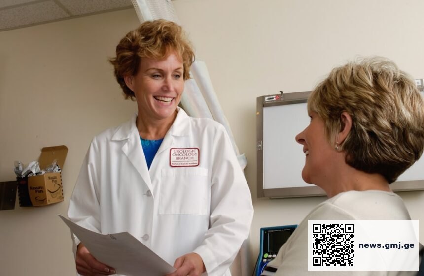 Healthcare professional conducting annual health assessment with woman, representing PCOS screening protocol